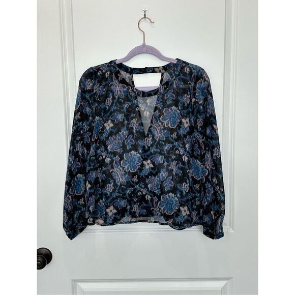 ASTR Floral Sheer Wrap Open Back Top Size Medium - Picture 1 of 6